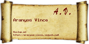 Aranyos Vince névjegykártya
